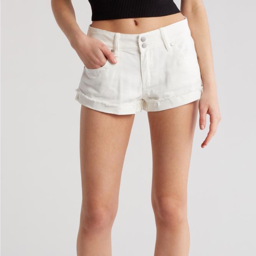 NWT PTCL White Jean Shorts Distressed Frayed Hem